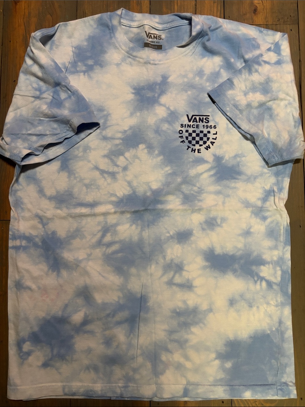 Vans Light Blue & White Tie-Dye Chest Logo Tee